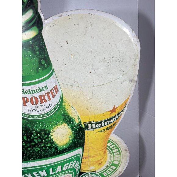 Vintage Heineken Beer Bottle Metal Sign 30 Inches - Picture 2 of 5